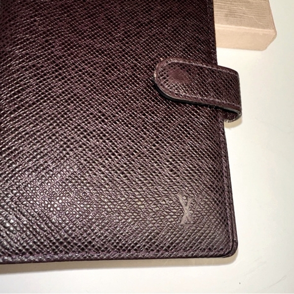 Vintage Louis Vuitton Taiga Leather Agenda PM Organizer Day Planner Burgundy - Picture 3 of 11